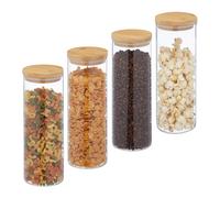 Set da 4 barattoli in vetro per alimenti Vasetti decorativi 1600 ml 28 cm