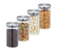 Set da 4 barattoli per alimenti Contenitori ermetici Coperchi in acciaio