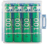 Set da 4 batterie ricaricabili AAA Micro NiMH 1100 mAh con custodia