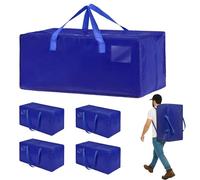 Set da 4 Borse da trasloco extra large, Scatole trasloco con cinghie per zaino, zip e manici resistenti, Borsa Portaoggetti Grande in Poliestere, impermeabili Borsa di stoccaggi per piumoni, vestiti