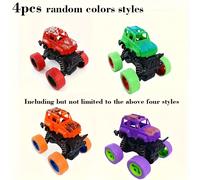 Set da 4 camion mostro a inerzia per bambini dai 3 anni in su | Spingi e vai, auto a con rotazione a 360° | Set di veicoli a resistenti - Regalo di compleanno , casuale