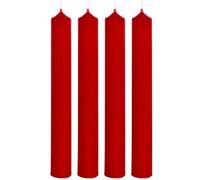 Candele a bastoncino, candele da tavola, candele candele, candele da tavolo, set da 4 pezzi, colore rosso, dimensioni: altezza x diametro ca. 17 x 2 cm,