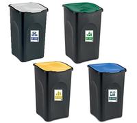 Set da 4 Contenitori Ecologici Bidoni per la Raccolta Differenziata pattumiere