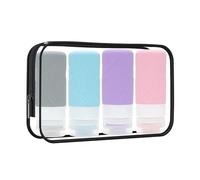 Set da 4 contenitori for cosmetici toeletta, a prova di perdite, in silicone, comprimibili, for lozioni for la cura della pelle, portatili, separati Per Viaggio(60ml)