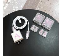 Set da 4 custodie protettive con lettere dell'alfabeto da A a Z, compatibili con il cavo di ricarica rapida per adattatore Apple L,M,S,A,B,C,D,E,F,G,H,i,J,K,N,O,P,Q,R,T,U,V,W,X,Y,ZTPU