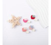 Set da 4 fermagli per capelli per bambine, con design carino di fragole e frutta, morbidi e innocui, adatti per primavera/autunno Tagli UnicaColore unicoPoliammide