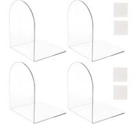 Set Da 4 Fermalibri in Acrilico, Ferma Libri in Acrilico Trasparente, Supporti a