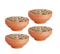Set Da 4 Feuerschale In Terrakotta Da Esterno Con Torcia Per Giardino Balcone
