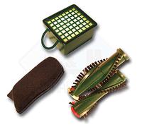 Set da 4 filtri per Folletto Vorwerk VK 130, VK 131,VK 130 SC con filtro HEPA igienizzatore + 1 filtro ai carboni attivi + 2 spazzole rotonde ET 340, EB 350 e EB 351