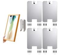 Set da 4 Ganci Adesivi per Quadri, Forte Sistema per Appendere Quadri senza Chiodi e senza Fori, Attacchi a Muro con Adesivo Rimovibile in Acciaio Inossidabile, Colore Argento