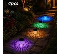 Set da 4 luci a peonia intelligenti da esterno ad energia solare RGB caldo, adatte per giardini, , , muri, luci per recinzione plug-and-play per cortili, , marciapiedi, (No)