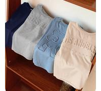 Set da 4 magliette a maniche corte con stampa 3D di lettere, comode e casual, adatte per ragazzi, versatili per primavera, estate, autunno, inverno, uso quotidiano, sport, uscite, scuola, eventi, vaca