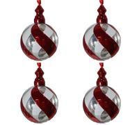 Set da 4 palline in vetro soffiato cm 10 Addobbi natalizi decorazioni per alber