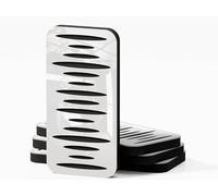 Set da 4 Pannelli acustici stretti per l'assorbimento e la diffusione del suono | 23x46 cm | Diffusione - Riflessione - Insonorizzazione | Colore delle piastre: [COLUMBIA-18 | Plastica bianca lucida]