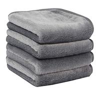 Set Da 4 Panno Struccante Viso Riutilizzabile, Panno Microfibra per la Pulizia del Viso grigiox4 25CM X25CM
