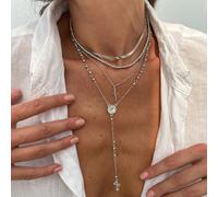 Set da 4 pezzi Collana vintage bohémien con monete e nappe, collana stile vacanza lunga, regalo di gioielli unico adatto per feste, raduni, uso quotidiano Tagli UnicaLega di zinco