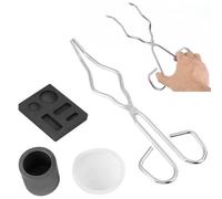 Set da 4 Pezzi Crogiolo per Fusione Metalli, Kit Stampo Crogiolo + Tong + Bowl + Combo Lingotto di Scioglimento del Set di Raffinazione
