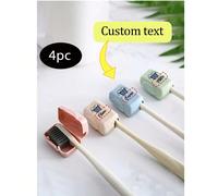 Set da 4 pezzi Custodia personalizzata per spazzolino da denti, Copertura portatile per spazzolino, Custodia protettiva da viaggio per testina dello spazzolino da campeggio, Scatola portatile anti-pol