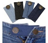 Set da 4 pezzi di accessori per l'allungamento dei pantaloni, include bottone allungatore, gancio lungo, regolatore elastico in vita e gancio allungatore della cintura, bottone in metallo allungatore,
