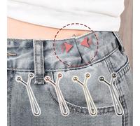 Set da 4 pezzi di fermagli in metallo invisibili per stringere la vita, bottoni regolabili per jeans e vestiti, senza chiodi, facili da usare, adatti per fissare polsini, lunghezze superiori, sciarpe 