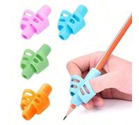Set da 4 pezzi di impugnatura per matita in silicone con correttore di postura a due dita, adatto per insegnare la postura di scrittura a bambini, per ufficio, scuola, disegno, studenti, evidenziatori