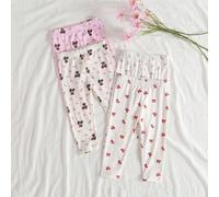 Set da 4 pezzi di leggings/pantaloni casual adatti a neonati/bambini, minimalisti, comodi, morbidi e delicati sulla pelle, a righe bianche e nere, rosa, color albicocca, ad alto rapporto qualità-prezz