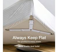 Set da 4 pezzi Fermagli per trapunte a triangolo, fermagli metallici con fasce elastiche regolabili, strumenti pratici e invisibili antiscivolo per fogli, adatti per cuscini del divano, lenzuola, tess