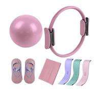 Set da 4 Pezzi Kit Pilates, Kit Pilates Completo x casa, Accessori Pilates Donna Kit, Ring Pilates, Attrezzatura per Stretching A Casa, Fitness Ring per Esercizi Interni della Cosce E Gambe (Rosa)
