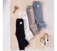 Set da 4 pezzi Pantaloni per bambini maschi con stampa di facce sorridenti, comodi e adorabili, adatti per il gioco all'aperto e l'uso quotidiano casual, adatti per tutte le stagioni 6-9M,9-12M,12-18M