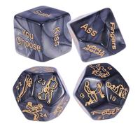 Set da 4 pezzi per coppie Dadi neri con disegno dorato 18-25 mm Essenziali per le feste