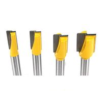 Set da 4 pezzi punta for pulizia del legno con fondo gambo da 8 mm punta del router diritta fresa pulita punte for la lavorazione del legno macchina elettrica