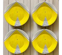 Set da 4 Piatti Piani in Ceramica Artigianale Ø 24 cm Stile Vietrese - Dipinti a Mano-Piatti da Portata e Servizio da Tavola -Vietri-Costiera Amalfitana-Caltagirone-Sicilia - 0108251204-4