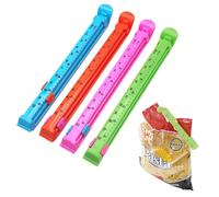 Set da 4 Pinze Grandi da 15,5 cm Chiudi Sacchetti con Indicatore Data, Clip di Chiusura in Plastica per Alimenti, Snack e Cucina, Riutilizzabili e Resistenti