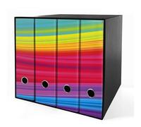 Set da 4 raccoglitori ad anelli ARCOBALENO - Faldoni SHAREPRINTING (H31 con 2 anelli)