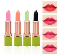 Set da 4 Rossetti Magici a Cambio di Colore con Aloe Vera, Balsamo Labbra Idratante e Nutriente a Lunga Durata, Lucidalabbra Temp. Sensibile, Regalo Perfetto per Donne e Ragazze