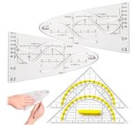 Set da 4 sagome di parabole per matematica, sagoma,righello per parabole trasparente come vetro,squadra geometrica in plastica,scala ben leggibile che non sbiadisce nemmeno dopo un utilizzo prolungato