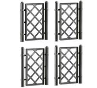 Set da 4 Spalliera antracite Modulare per Piante Rampicanti Grigliato in Plastica 43x52 cm con Giunti e Tappi Supporto Traliccio rete Divisorio Grigliato per Giardino e Balcone Made in Italy