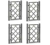 Set da 4 Spalliera grigia Modulare per Piante Rampicanti Grigliato in Plastica 43x52 cm con Giunti e Tappi Supporto Traliccio rete Divisorio Grigliato per Giardino e Balcone Made in Italy