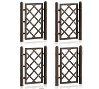 Set da 4 Spalliera moka Modulare per Piante Rampicanti Grigliato in Plastica 43x52 cm con Giunti e Tappi Supporto Traliccio rete Divisorio Grigliato per Giardino e Balcone Made in Italy