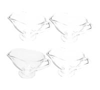 Set da 4 tazze caffè in vetro premium con manico - Tazza freddo 220 ml, bicchiere multiuso for succhi e condimenti Servizi di catering