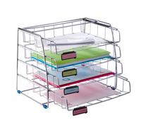 Set da 4 vaschette scorrevoli - 39 x 30 x 31,5 cm - vaschette 6,5 cm - metallo -