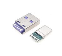 Set da 40 Connettori Maschio USB Type-C 2.0 da 65 W 5 A A Ricarica Rapida con IC 5P PCB + Connettore Maschio USB Type A 16P per Ricarica Dati OTG DIY