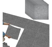 Set da 40 Moquette Pavimento Adesiva, Tappetini Antiscivolo Grigio Scuro 30 x 30 cm, Lavabili e Autoadesivi, Adatti per L'uso Domestico e in Ufficio, Possono Essere Ritagliati su Misura