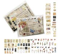 Set da 400 pezzi vintage per scrapbooking, carta kraft, nastro washi, accessorio estetico, decorazione per diario, per la produzione fai da te di album fotografici, biglietti di auguri