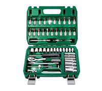 Set da 46 chiavi a cricchetto con attacco 1/4 di pollice, punta metrica e barra estensione for la riparazione auto