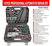 Set da 46 pezzi di chiavi a cricchetto, kit di attrezzi da uomo con chiavi esagonali e bussole, cassetta degli attrezzi, attrezzi per meccanici automobilistici, con attacco da 1/4 di pollice, metrico,