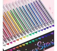 Set da 48/24/18/12/8 pezzi di penne a sfera colorate a effetto flash, punta media da 1,0 mm, impermeabili, in plastica, con inchiostro chiaro e visibile, adatte per cartone, pittura, marcatura, diario