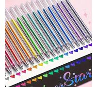 Set da 48/24/18/12/8 pezzi di penne a sfera colorate a effetto flash, punta media da 1.0 mm, impermeabili, in plastica, con inchiostro visibile, adatte per cartone, pittura, segnatura, diario, coloraz