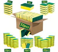 Set da 5/10/20/30/40/50 pezzi di spugne per lavaggio piatti, panni per la pulizia, tamponi per strofinare, spugne assorbenti a blocchi, articoli essenziali per la cucina, spugnette abrasive magiche 5