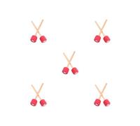 Set da 5 2 bacchette per batteria, portatile, manico in legno espanso, strumento musicale, attrezzatura per percussioni, parte di ricambio, colore rosso